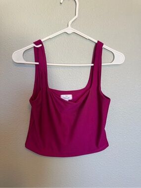 Cropped Tank Top in Fuchsia